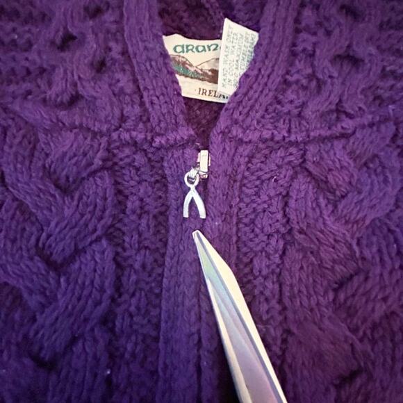 ARAN CRAFTS Hooded Long Cardigan Sweater S - Picture 6 of 14